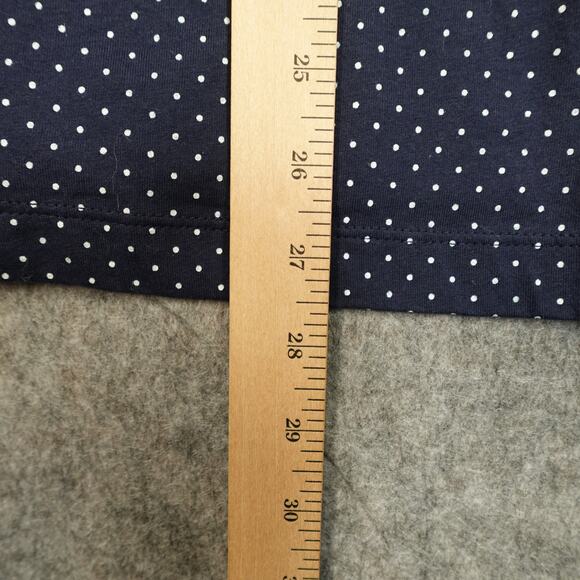 Ralph Lauren Pajama Top Womens Medium Monogrammed Polka Dot Navy Button Up Cozy - Picture 8 of 9